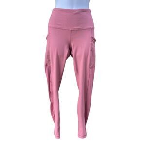90 degree by Reflex mauve mixed mesh high rise workout leggings